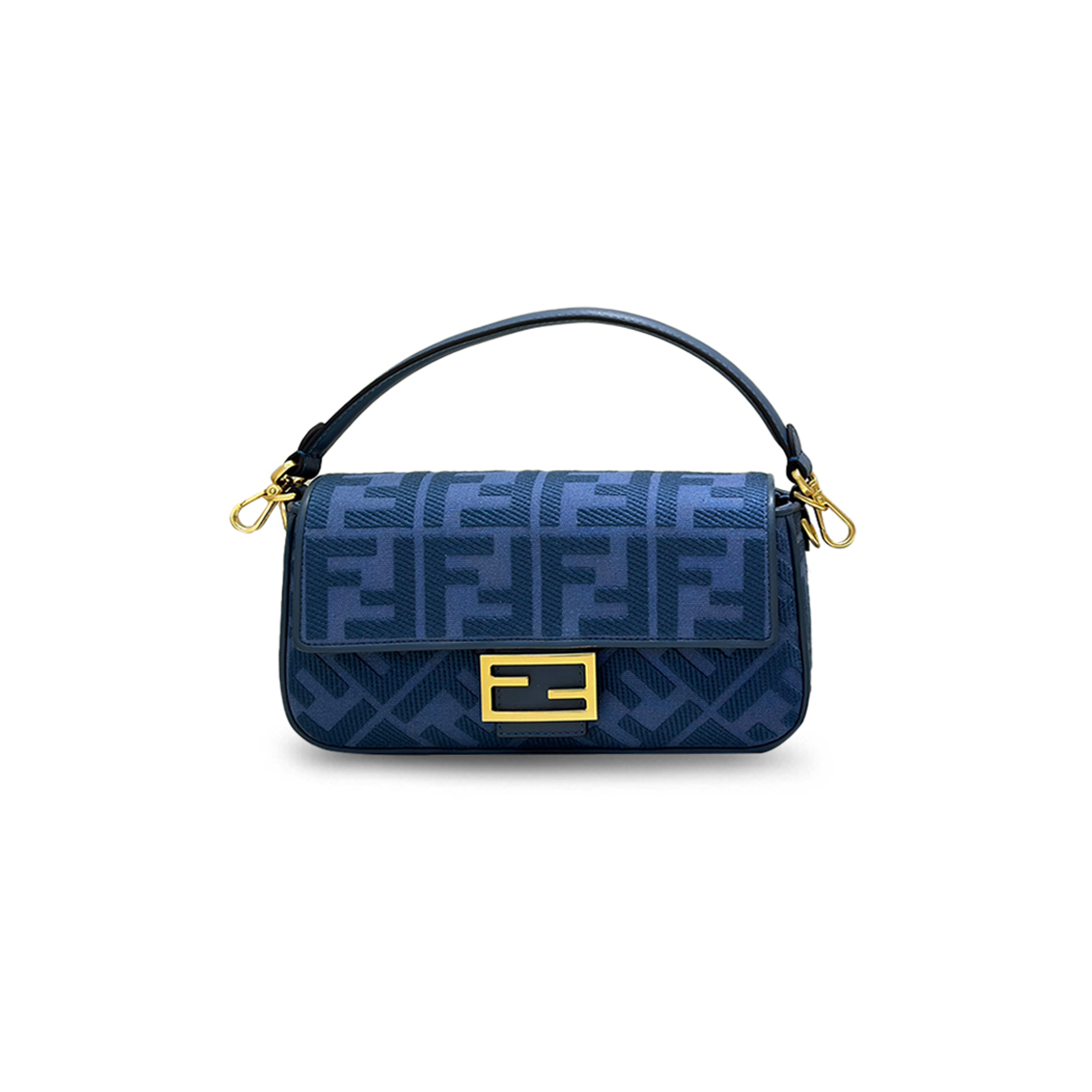 FENDI BAGUETTE FF DENIM BAG (27*15*6cm) 